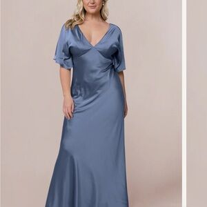 Revelry Satin Maxi Dress in Blue